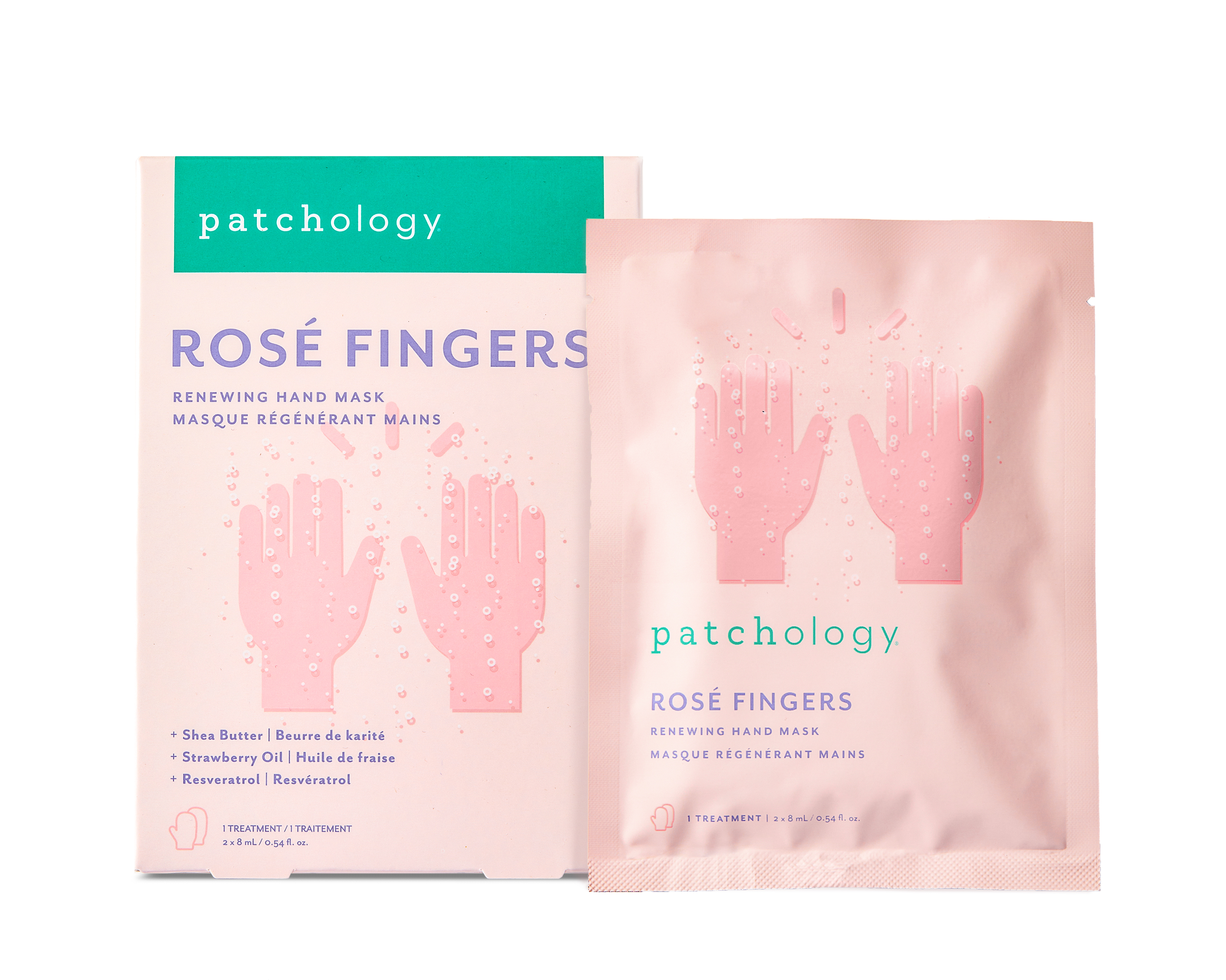 Patchology Rosé Fingers- Hydrating & Anti-Aging Hand Mask, Single
