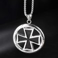 thumbnail image 1 of Collier Croix Chevaliers Templiers, Croix Acier Inoxydable Prière Militaire Collier Croix Hommes, 1 of 6
