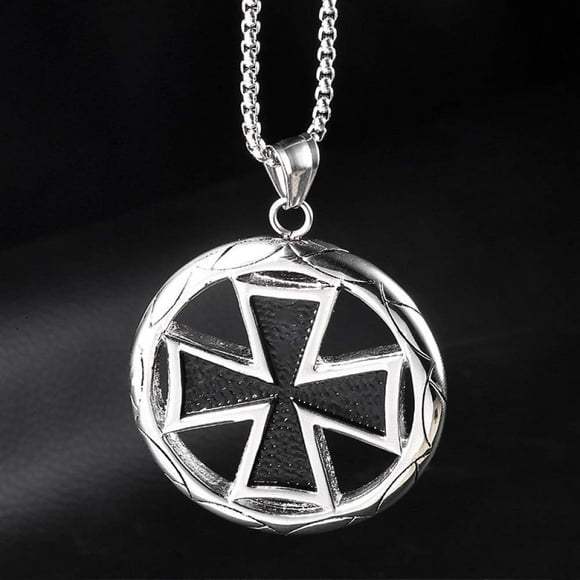 Collier Croix Chevaliers Templiers, Croix Acier Inoxydable Prière Militaire Collier Croix Hommes