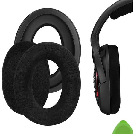 Geekria Comfort Velour Replacement Ear Pads Compatible with Sennheiser GAME ONE, PC360, PC363D, PC373D Headphones, Ear Cushions (Black)