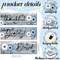 thumbnail image 3 of 3 Pcs Thankful Grateful Blessed Wooden Signs Rustic Daisy Wood Wall Decor Inspirational Wall Art Signs Rustic Wooden Hanging Decorations for Bedroom Kitchen Living Room Bathroom Home (Blue), 3 of 4