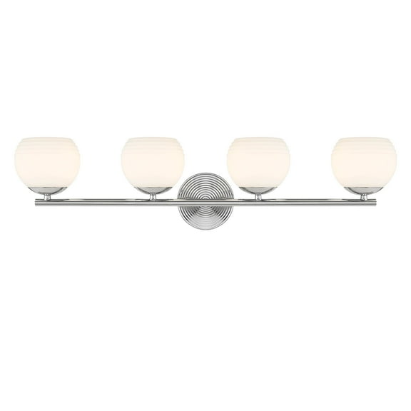 Designers Fountain Moon Breeze 4 Light Polished Nickel Bathroom Vanity Light Fixture, D251H-4B-PN