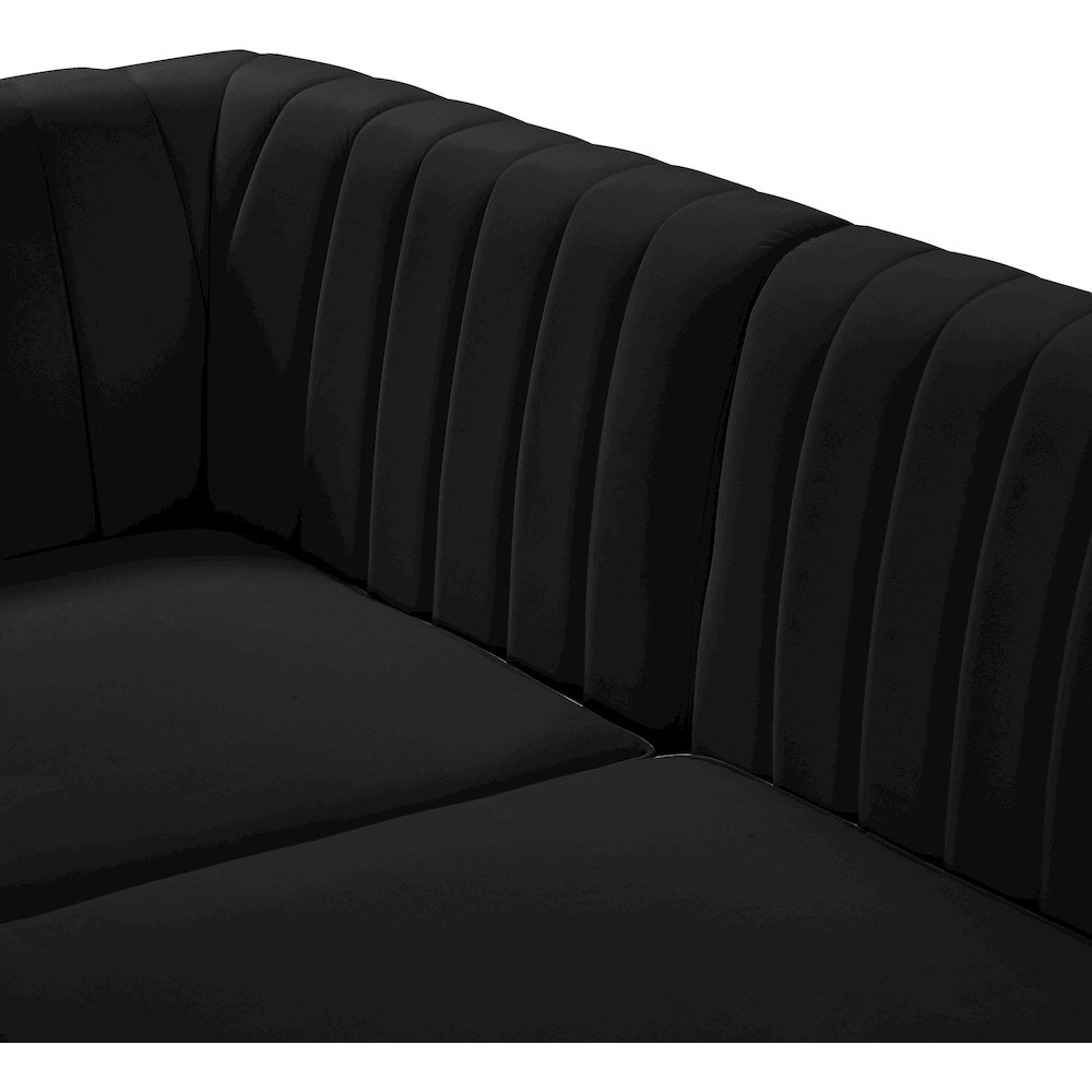 Meridian Furniture Alina Black Velvet Modular Sectional