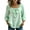 Green, variant on Women's Summer Casual Blouse Bow Tie Front Neck 3/4 Puff Sleeve Elastic Cuffs Loose Fit Tops