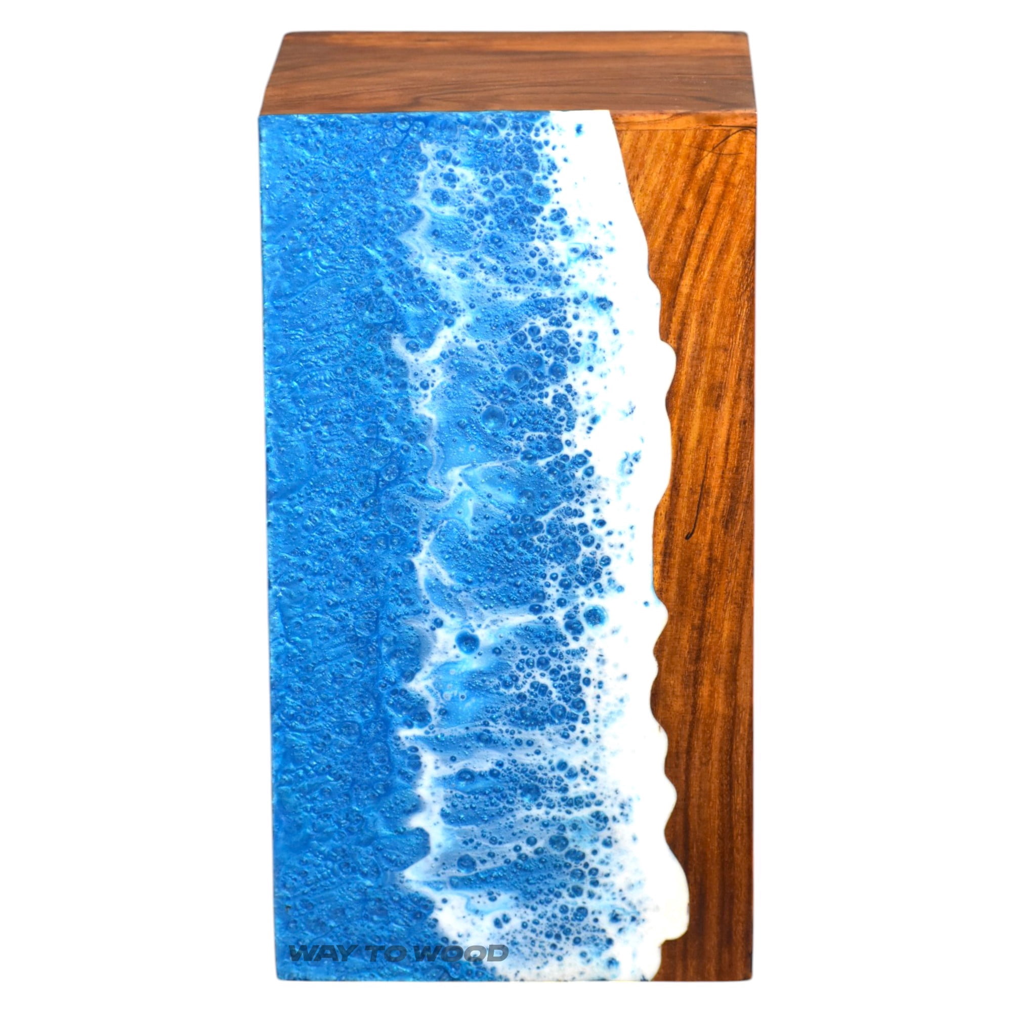 Wooden Urns for Human Ashes Adult Male, Female – Personalized Cremation Urn - Ocean Wooden Resin Urns for Burial & Home Memorial – Decorative Urn Box for Pet Ashes