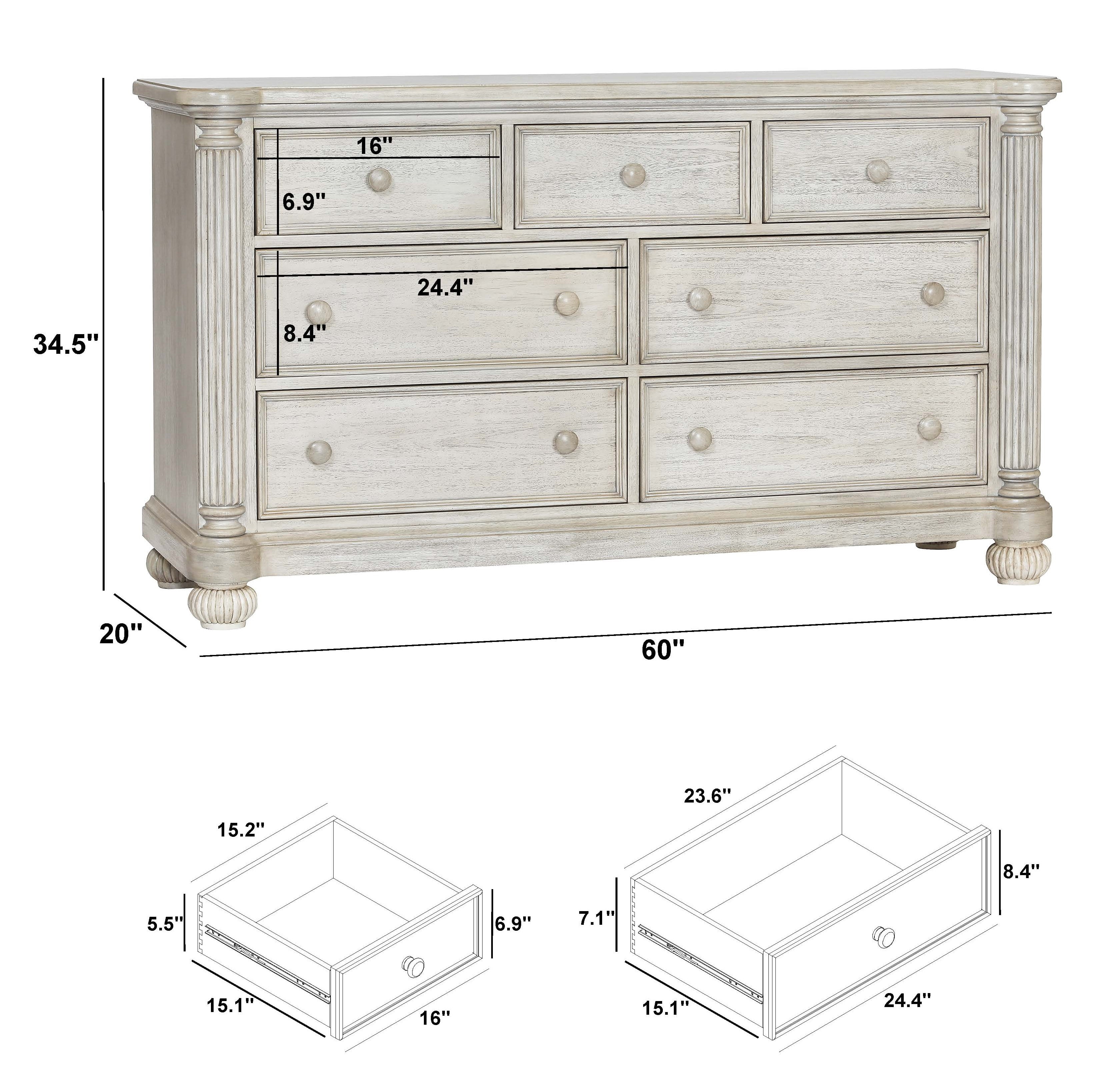 Kingsley Charleston 7 Drawer Dresser in Weathered Woodland