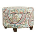 thumbnail image 2 of Homepop Décoration pour la Maison / Pouf Rond Rembourré avec Rangement / Pouf avec Rangement pour Salon et Chambre, Motif Cachemire Audacieux, Grand, 2 of 2