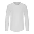 thumbnail image 3 of DODADAWANJ Workout Shirts for Men Big and Tall Raglan Long Sleeve T Shirts Sun Protection Shirt Lightweight Round Neck T Shirt White XL, 3 of 8
