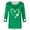 1-Green21140, variant on WOYY Girls St. Patrick's Day T Shirts Clover Print 3/4 Sleeve T-Shirt Kids Top, Sizes 3-13