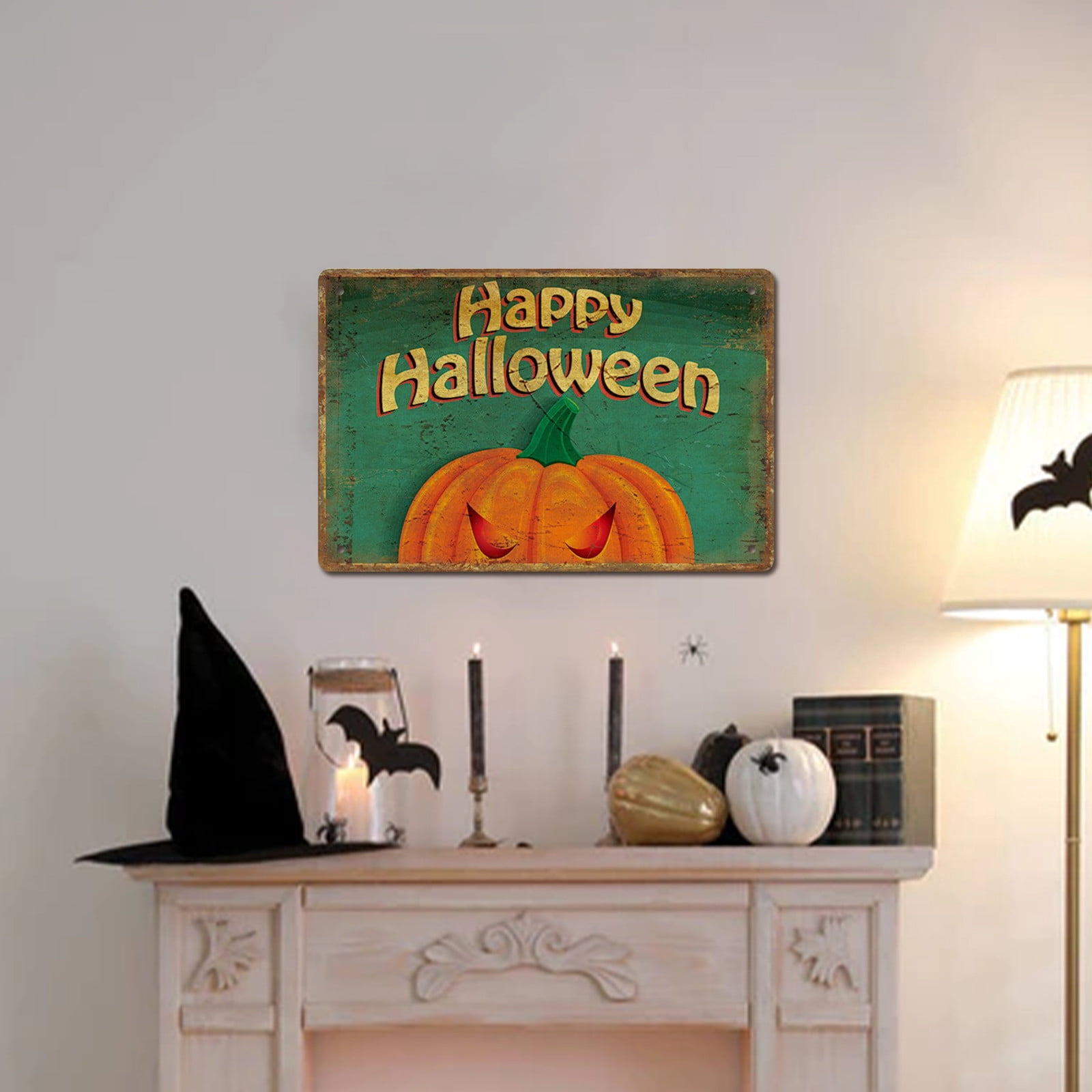 USSUMA 2022 Halloween Retro Tin Signs Vintage Metal Sign Iron Painting For Wall Decor 12 X 8