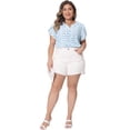thumbnail image 3 of Women's Plus Tops Floral V Neck Tulip Sleeve T-Shirt Tee Summer Top 1X Blue, 3 of 6