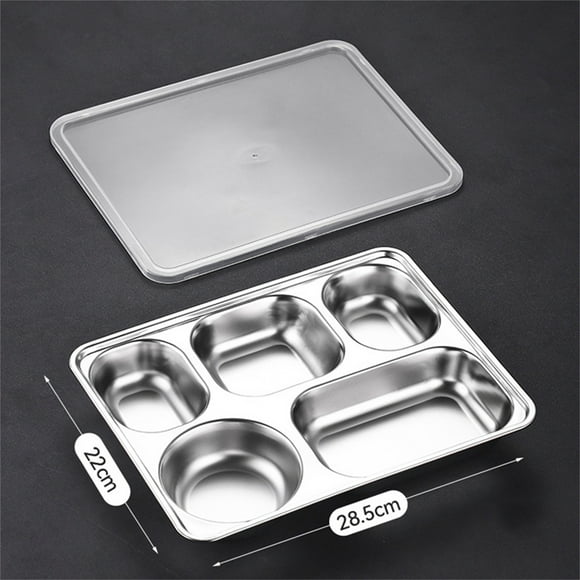 Fiambrera de acero inoxidable | Contenedor de alimentos con aislamiento térmico | Bento multicompartimento | Tapa a prueba de fugas | Portátil para trabajadores de oficina | Organizador de