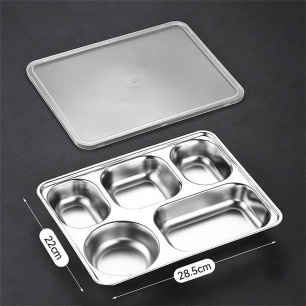 Fiudx Fiambrera Térmica de Acero Inoxidable para Adultos y Niños - Bento de 3 Compartimentos con Tapa - Contenedor Térmico para Oficina, Escuela, Picnics y Camping - Construcción Duradera de Plástico