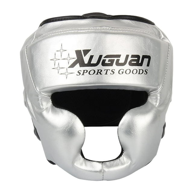 Boxing Totecear Face Cover Ajustable Ajustable El engranaje espesante en espesor de la frente y la protección de la oreja para el muay de kickboxing Plata