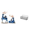 thumbnail image 1 of Elegantes figuras de resina de renos y alces con cestas colgantes flotantes de metal para una decoración elegante de chimenea, mesa y baño., 1 of 8