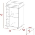 thumbnail image 3 of Tuhome Dukat Bar Cart,Two Shelves, Six Built-in Wine Rack, Four Casters -Espresso, 3 of 9