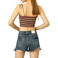 thumbnail image 4 of INSPIRE CHIC Women's Striped Tie Spaghetti Straps Summer Cami Tube Tops M Multicolor Black, 4 of 9