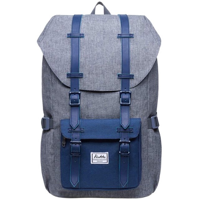 Mochila de Viaje Escolar KAUKKO 22L Nylon Gris Café 15 pulgadas