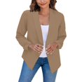 thumbnail image 2 of IMENGL Jackets Long Sleeve Lapel Button Slim Jacket Plus Size Work Coat, Yellow M, Size M-2XL, 2 of 6