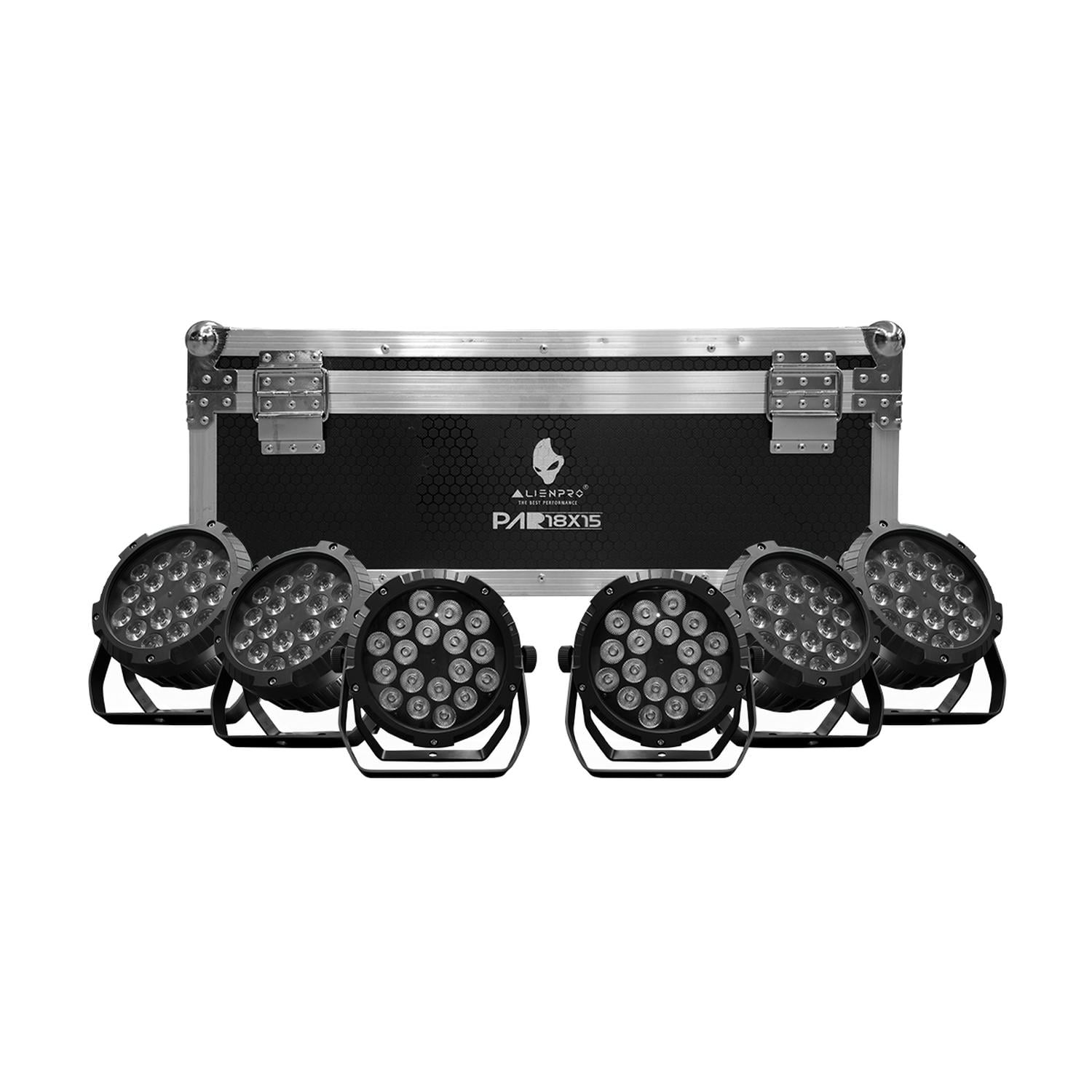 Alienpro Set 6 Cañones Par 18x15 Alienpro Washers 200w Rgbwyp 6 En 1