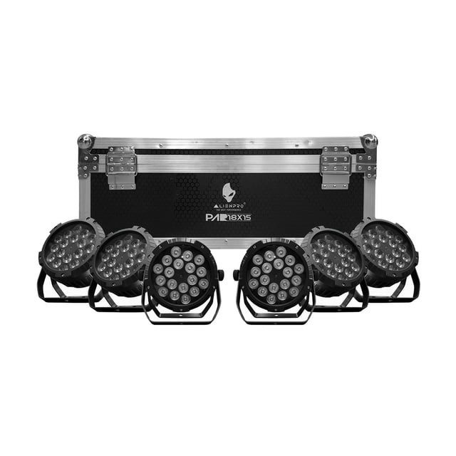Set 6 Cañones Par 18x15 Alienpro Washers 200w Rgbwyp 6 En 1