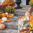 thumbnail image 4 of Fall Thanksgiving Cat Garden Flag 12x18 Inch Orange Leaves Small Double Sided Burlap Welcome Yard Autumn Outside Farmhouse Decoration, 4 of 7