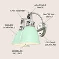 thumbnail image 3 of JONATHAN Y Phineas 16.25" 2-Light Adjustable Farmhouse Bohemian Iron LED Vanity Light, Mint Green/Nickel, 3 of 8