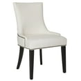 thumbnail image 3 of SAFAVIEH Lester 19" H Contemporary Glam Dining Chair, White/Espresso, Set of 2, 3 of 10