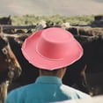 thumbnail image 4 of Sombrero de vaquero BLESIY Unisex de fieltro para otoño invierno, 4 of 7