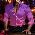 thumbnail image 7 of Mens Satin T-Shirts, Long Sleeve Shirts for Men Fall Fashion Big & Tall Ombre Tie Dye Lapel Button Down Dressy Blouses S-5XL, 7 of 7