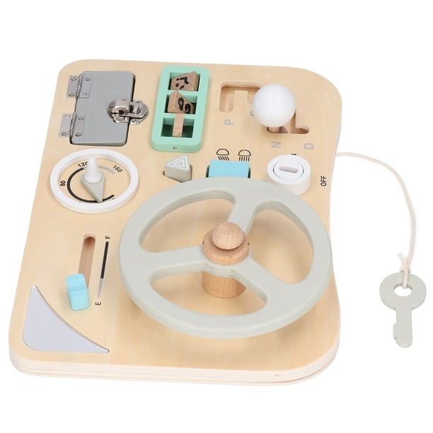 Wooden Dashboard Toy World Exploration Wooden Steering Wheel Toy