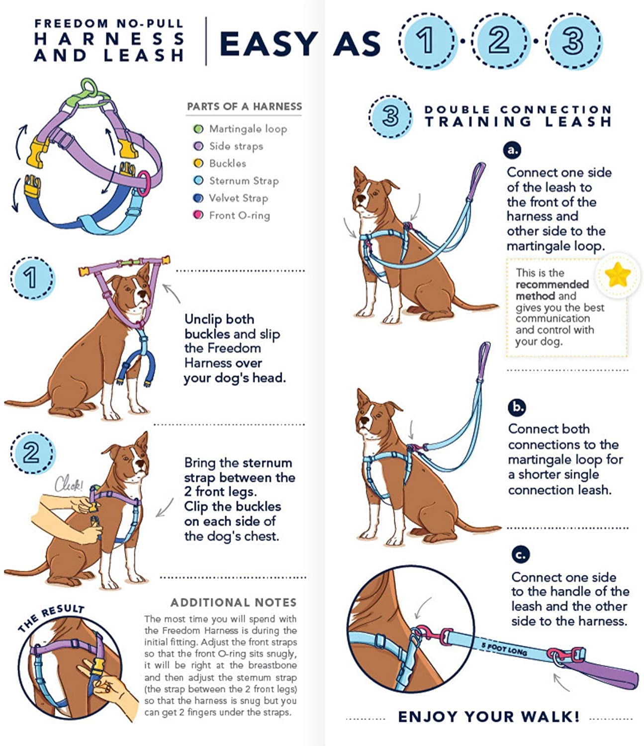 2 Hounds Design Freedom No Pull Dog Harness and Leash Set | Comfortable Control for Easy Walking | Small, Medium & Large Dogs | 5/8" SM Raspberry