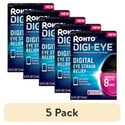 (5 pack) Rohto Digi-Eye Digital Eye Strain Eye Drops, Redness Reliever, and Eye Strain Relief