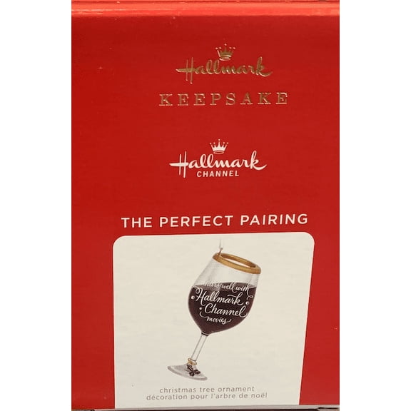 Hallmark 2021 Channel The Perfect Pairing Wine Glass Ornament New