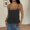 Black, variant on Women's Ruffle Cami Top Spaghetti Strap Lettuce Trim Flowy Summer Beach Camisole
