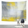 thumbnail image 2 of UFAEZU Gray Blocks Grey and Yellow Abstract Painting Contemporary Gallery Wall Art Hanging Tapestry Home Decor for Living Room Bedroom Dorm 51x60 inch, 2 of 2