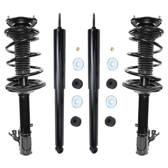 Detroit Axle - AWD Struts Shocks for Toyota 1996-2000 RAV4, 2 Front Struts with Coil Springs 2 Rear Shock Absorbers 1997 1998 1999 Suspension Replacement
