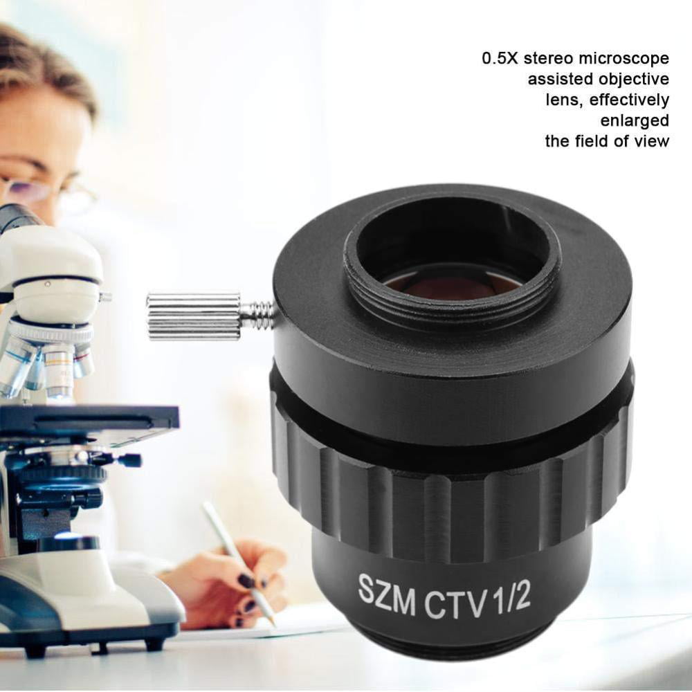 Comes with 1-1/8 0.5X C-Mount Objective Lens 1/2 CTV Adapter for SZM Video Digital Camera Trinocular Stereo Microscope 