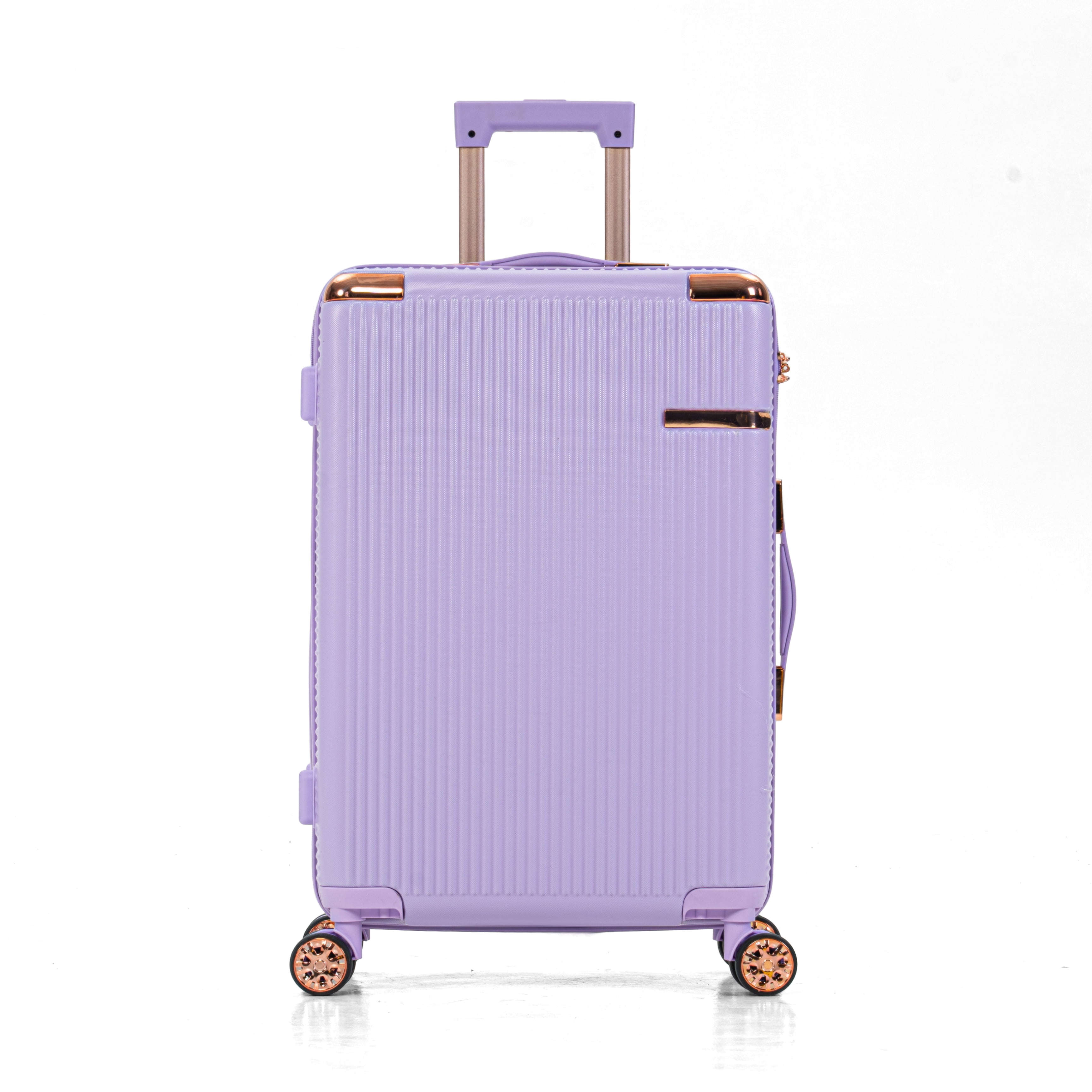 4-Piece Lightweight ABS Hard Shell Luggage Set, Anti-Scratch Textured Travel Suitcase with 360° Dual Spinner Wheels and Combination Lock for Business Vacation Weekend Travel