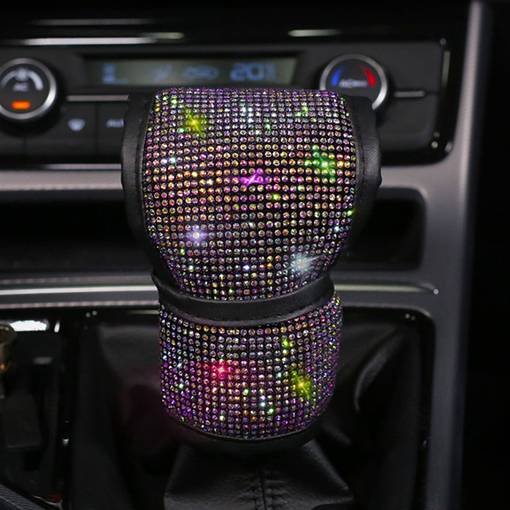 Hloma Rhinestones Car Steering Wheel Gear Shift Cover Pad Auto Interior Accessories