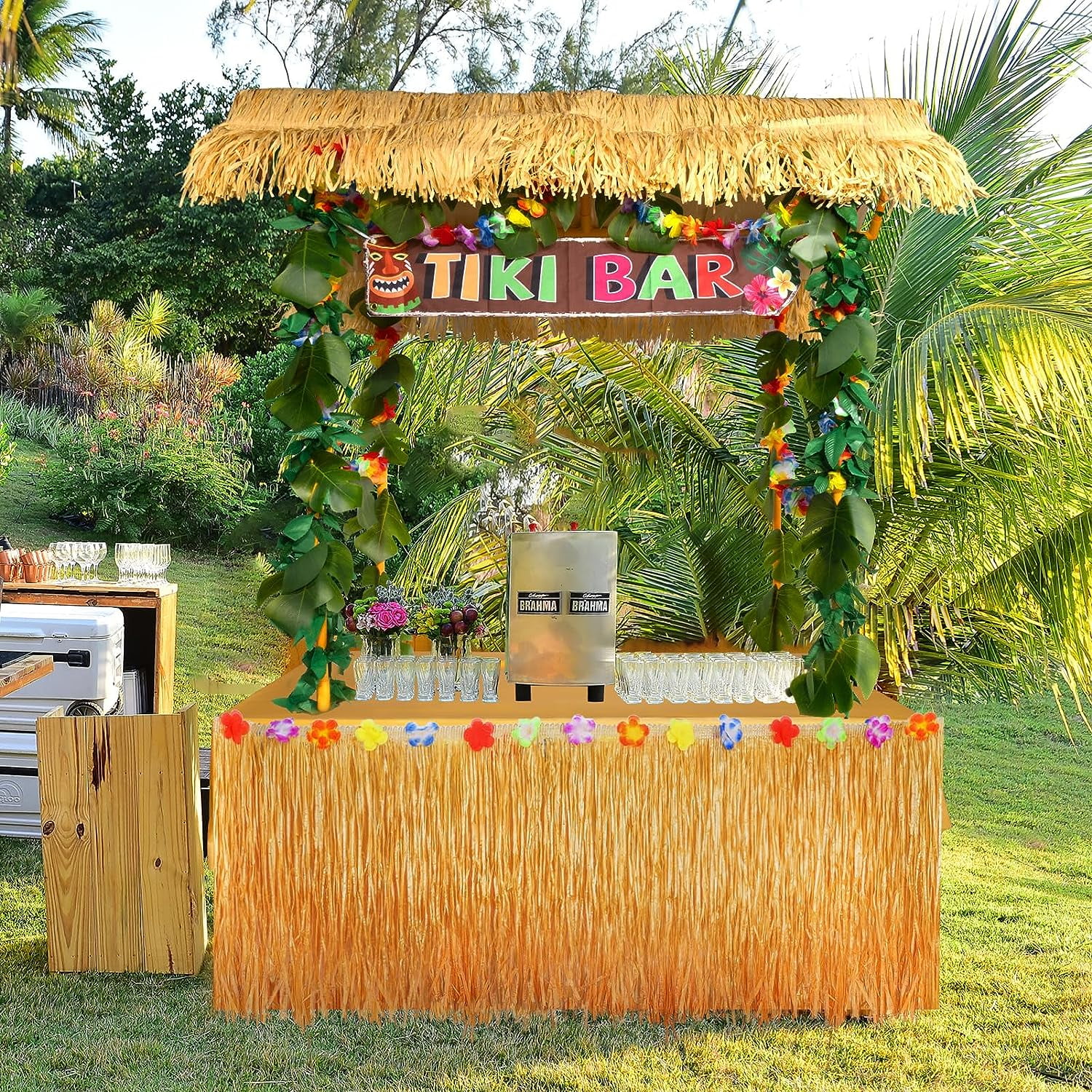 Leyndo Aufblasbares Tiki Luau 91,4 Cm | Hawaii-Party-Deko Mit Surfbrett | Für Pool, Strand & Garten