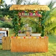 thumbnail image 6 of 50PCS Tiki Bar Hut Kit, Tiki Hut Decoration Includes Tiki Bar, Banner, Roof, Palm Leaves, Flower Garland and Table Skirt, Great Hawaiian Pool Beach Luau Party Decor Supplies, 6 of 7