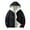 Black, variant on Men Jacket Men's Stitching Drawstring Hooded Slim Fashion Jacket Coat Outwear Jackets for Men , Black , M