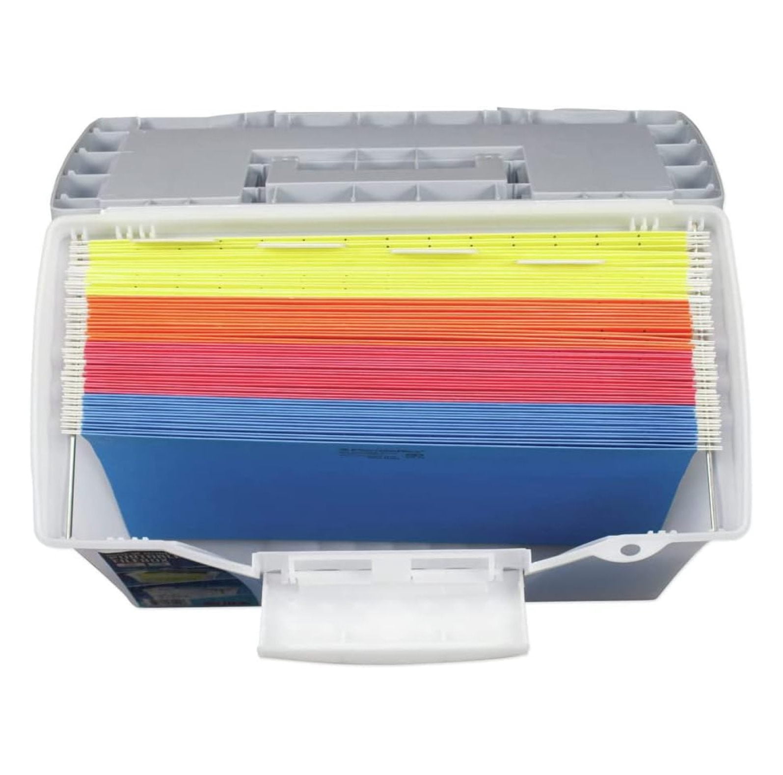 Portable File Box with Organizer Lid Legal/Letter