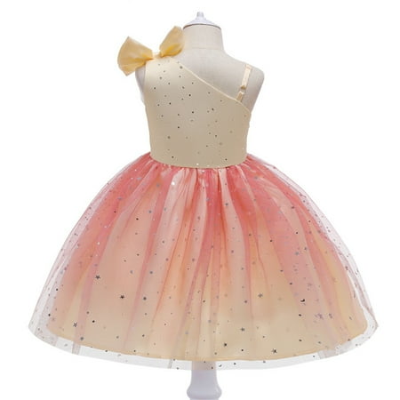 

PEASKJP Maxi Dress for Girls Toddler Girls Short Sleeve Round Neckline A-Line Flowy Swing Printed Dress Beige 18-24 Months
