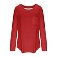 thumbnail image 4 of FAIWAD Womens Plus Size Long Sleeves Sweatshirt with Chest Pockets Casual Round Neck Basic Pullover Top, 4 of 5