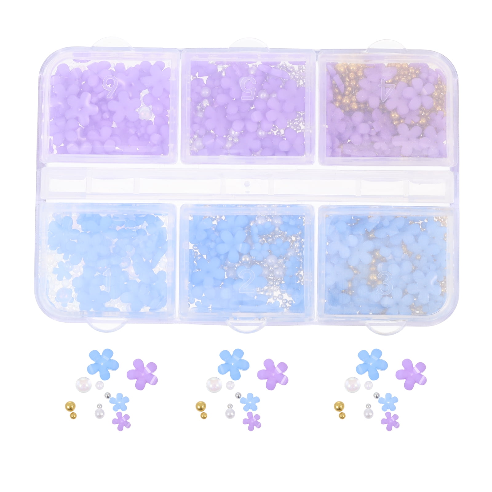 NUOLUX Nail Flower Art 3D Charm Manicure Charms Flowers Jewelry Studs