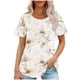 thumbnail image 2 of Fiudx Ofertas de La Semana Top Estampado con Cuello Redondo y Manga Corta Informal para Mujer a La Moda, 2 of 6