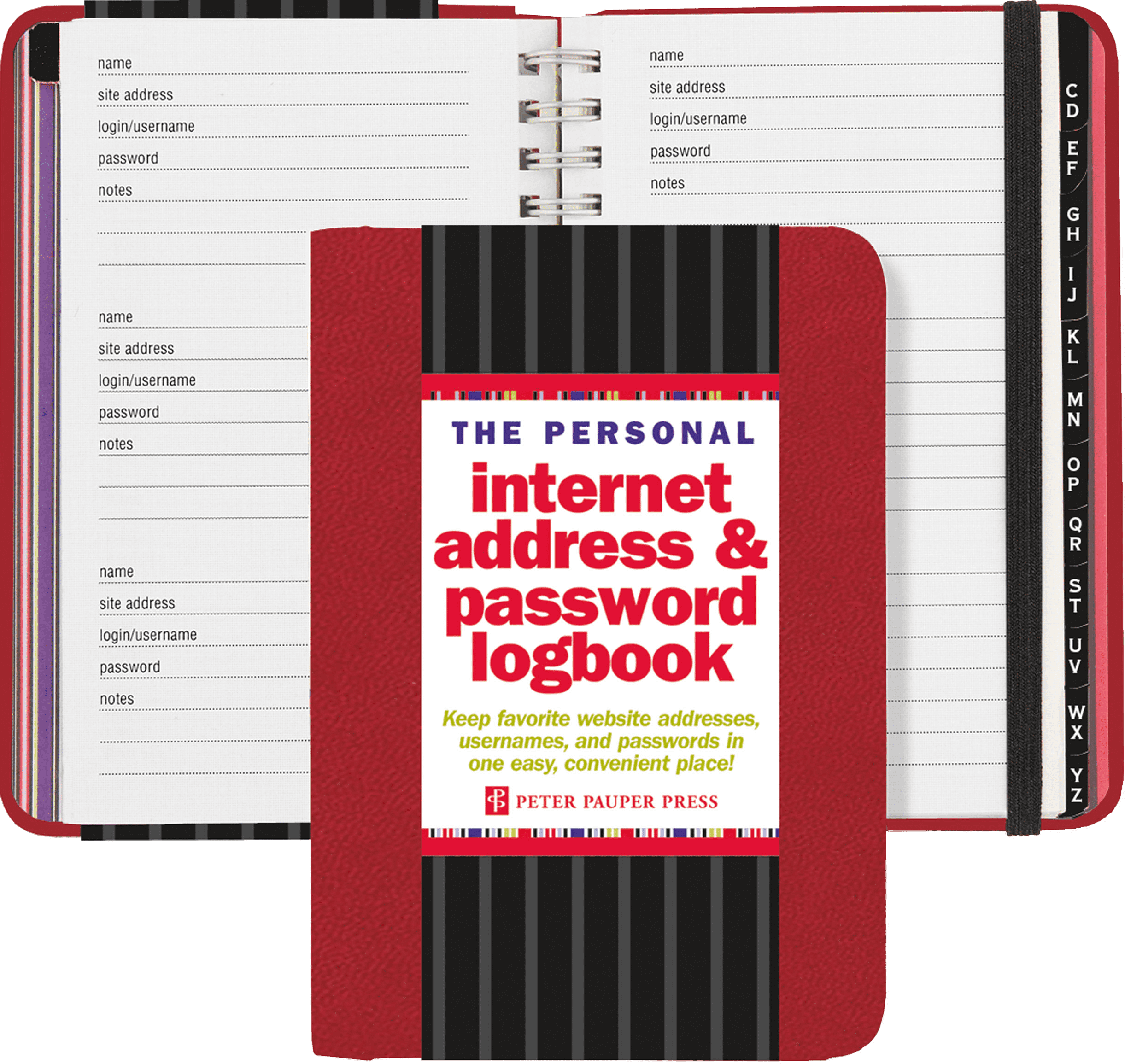 1234567890.: Internet password logbook organizer - With