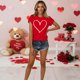 thumbnail image 5 of Xuyuer Women's Lover Printed Round Neck Short Sleeve T-Shirt, Cute Casual Graphic Tee Top for Date Nights, Anniversary Gifts and Couple Outfits, 5 of 7
